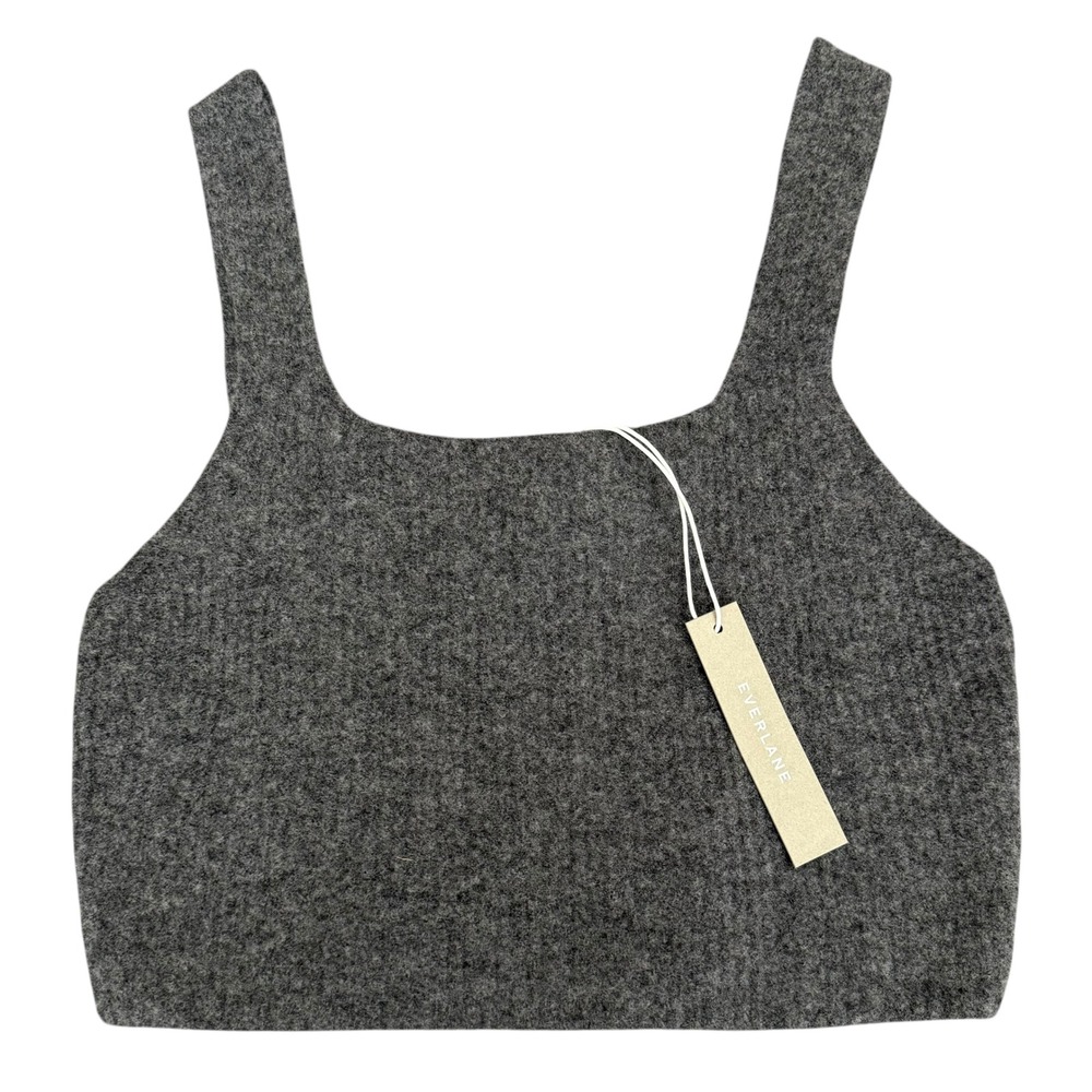 Everlane NWT Wool Yak‎ Hair Blend Crop Tank Top Gray Sleeveless Knit Size Medium